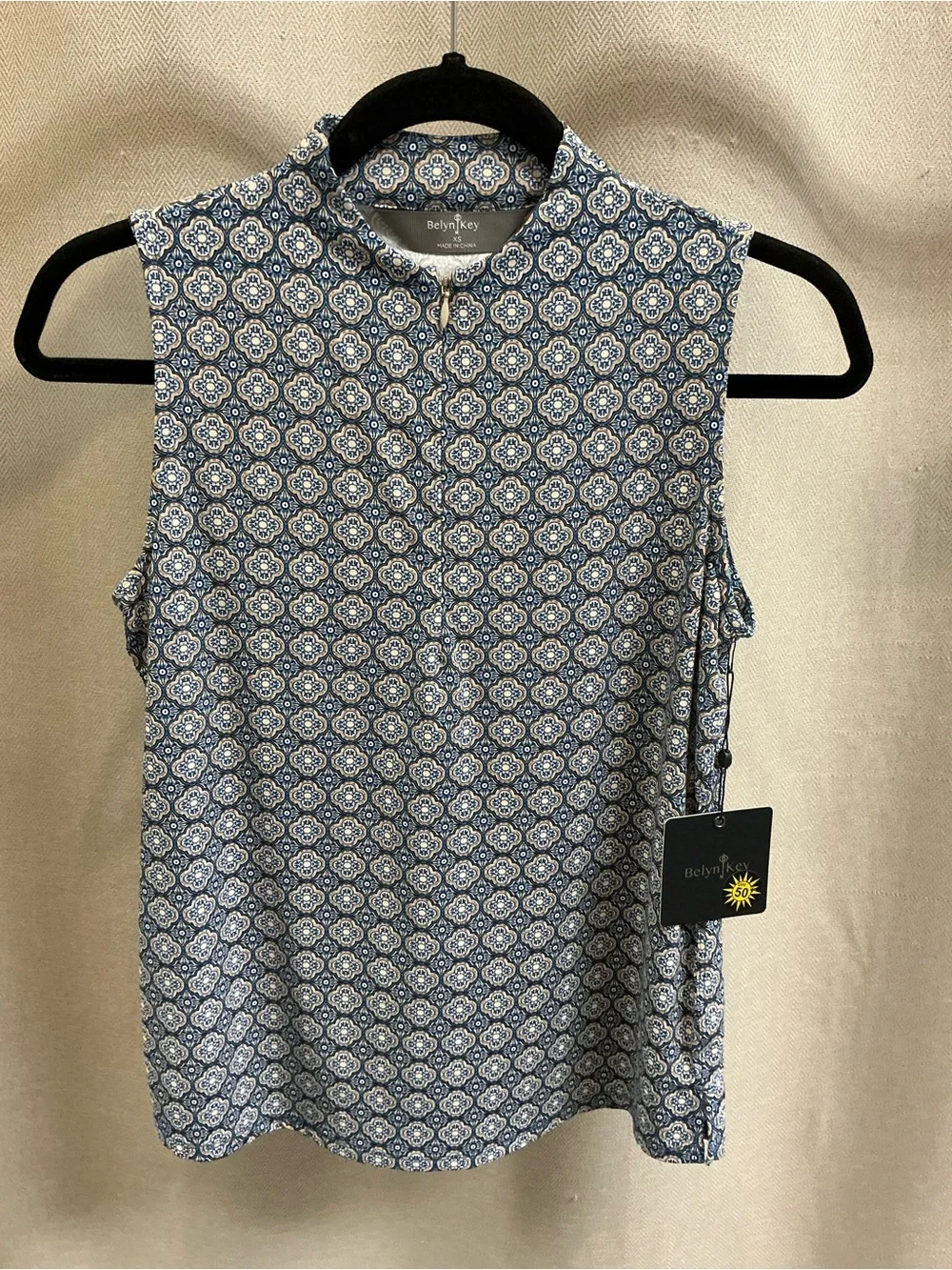 Belyn Key Evie Sleeveless Top Edinburgh Tile
